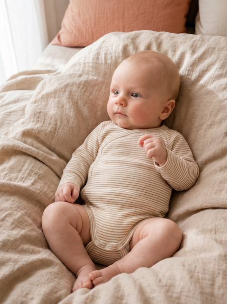 Lot de 3 bodies naissance manches longues cappuccino 3 - vertbaudet enfant 
