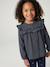 Chemise manches longues fille bleu ardoise+rose poudré+vanille 1 - vertbaudet enfant 