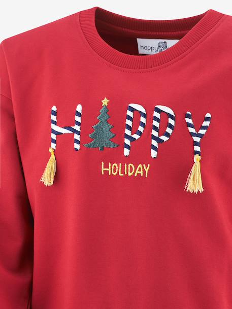 Sweatshirt Happy Holiday fille Happy Girls rouge 3 - vertbaudet enfant 