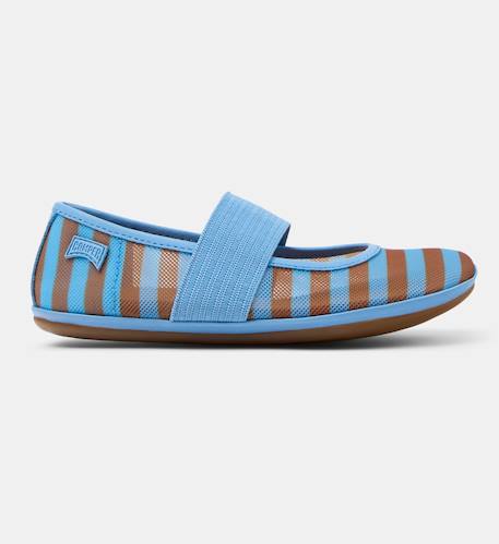 Ballerines fille cuir RIGHT KIDS Bleu marron+Rose rouge 1 - vertbaudet enfant 
