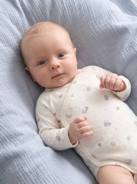 Lot de 5 bodies bébé garçon manches longues bleu ciel 12 - vertbaudet enfant 