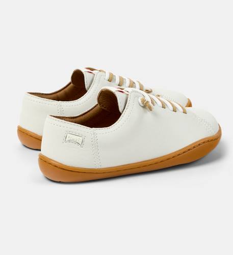 Baskets garçon cuir PEU CAMI Blanc naturel+Bleu marine+Marron moyen 1 4 - vertbaudet enfant 