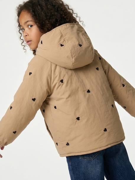Doudoune légère fille brodée noisette+vert de gris 6 - vertbaudet enfant 