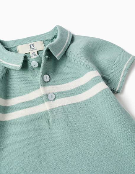 Combishort en maille à rayures Vert clair 3 - vertbaudet enfant 