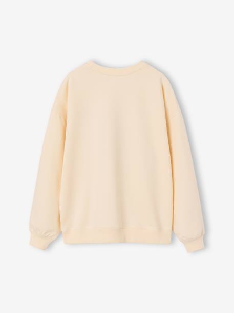 Sweat fille manches longues écru+vieux rose 2 - vertbaudet enfant 