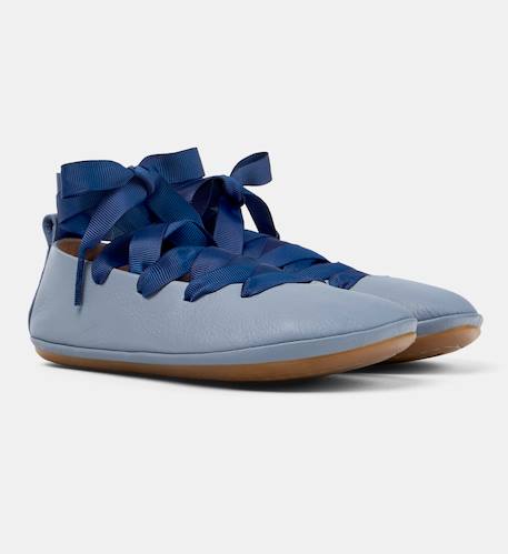 Ballerines fille cuir right kids Bleu pastel+Rose pastel+Rouge moyen 2 - vertbaudet enfant 