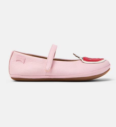 Ballerines fille cuir right kids twins Rose pastel 1 - vertbaudet enfant 