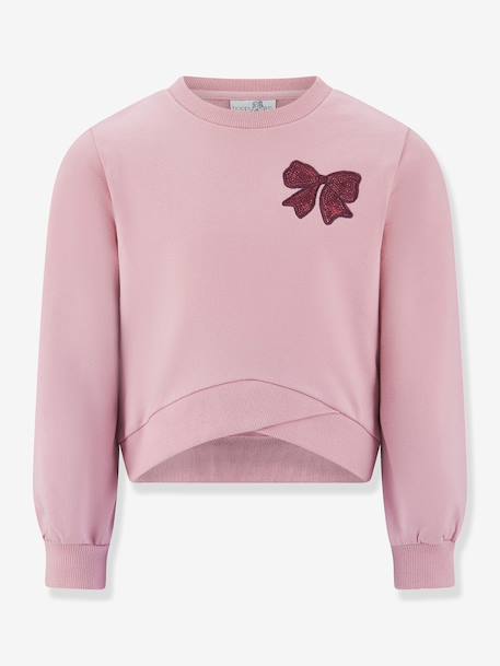 Sweatshirt avec nœuds fille Happy Girls rose nude 1 - vertbaudet enfant 