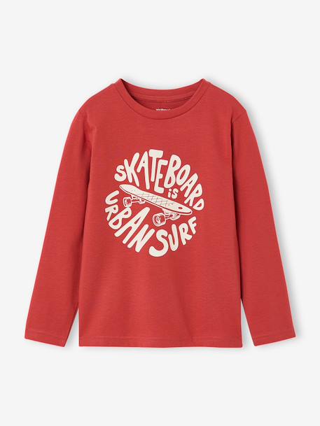 Lot de 3 T-shirts manches longues garçon caramel+lilas+rouille+vert sauge 14 - vertbaudet enfant 
