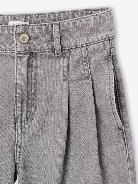 Jean large fille bleu moyen+denim gris 7 - vertbaudet enfant 