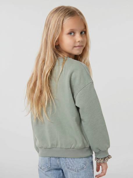 Sweat fille vert de gris 9 - vertbaudet enfant 