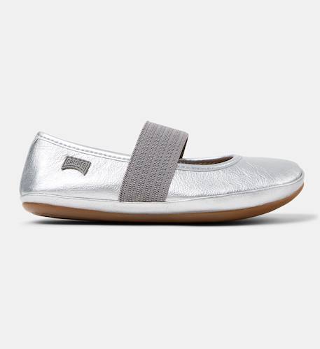 Ballerines fille smooth leather right Gris moyen+Marin 1 - vertbaudet enfant 