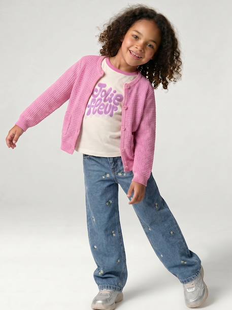 T-shirt manches courtes fille écru 4 - vertbaudet enfant 