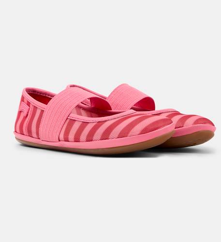 Ballerines fille cuir RIGHT KIDS Bleu marron+Rose rouge 7 - vertbaudet enfant 
