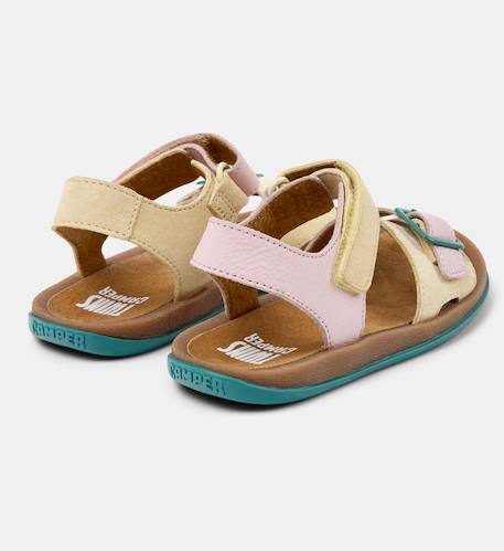 Sandales fille cuir bicho kids twins Jaune rose 4 - vertbaudet enfant 