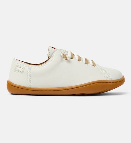 Baskets garçon cuir PEU CAMI Blanc naturel+Bleu marine+Marron moyen 1 1 - vertbaudet enfant 