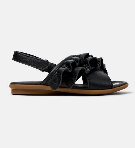 Sandales fille cuir RIGHT KIDS TWINS Noir 1 - vertbaudet enfant 