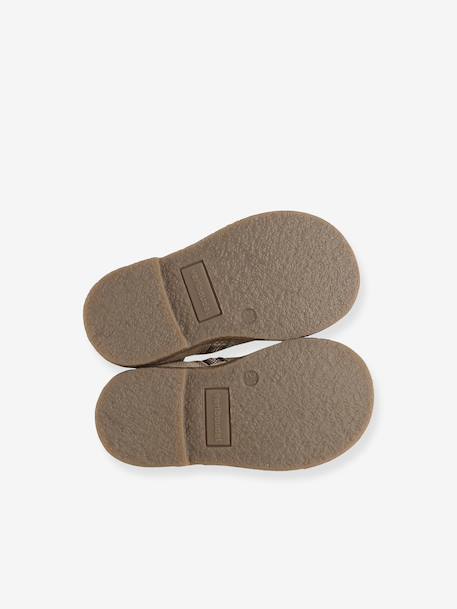 Chaussures premiers pas bébé boots cuir jaune d'or+noir 5 - vertbaudet enfant 