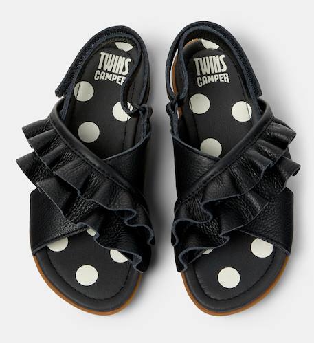 Sandales fille cuir RIGHT KIDS TWINS Noir 3 - vertbaudet enfant 