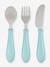 Set 3 couverts d'apprentissage inox airy green+old pink+rose+vert 1 - vertbaudet enfant 