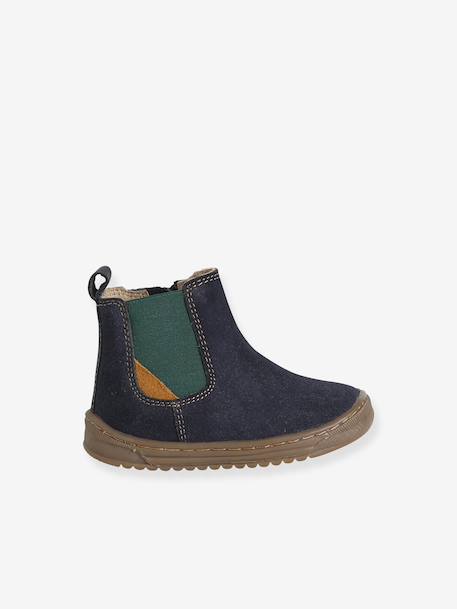 Chaussures premiers pas bébé boots cuir marine 2 - vertbaudet enfant 
