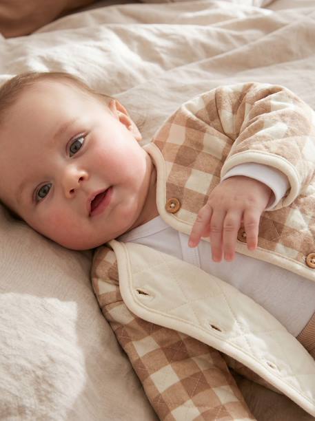 Gilet matelassé naissance écru 1 - vertbaudet enfant 