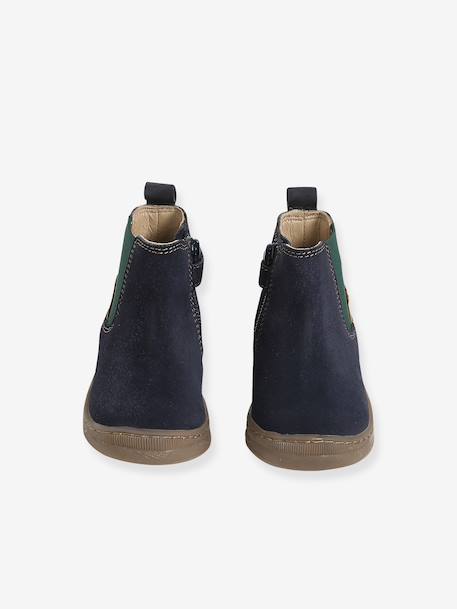 Chaussures premiers pas bébé boots cuir marine 4 - vertbaudet enfant 