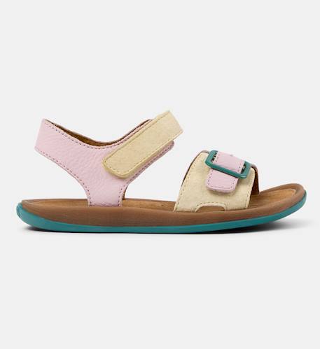 Sandales fille cuir bicho kids twins Jaune rose 1 - vertbaudet enfant 