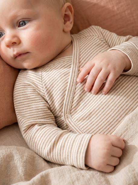 Lot de 3 bodies naissance manches longues cappuccino 12 - vertbaudet enfant 