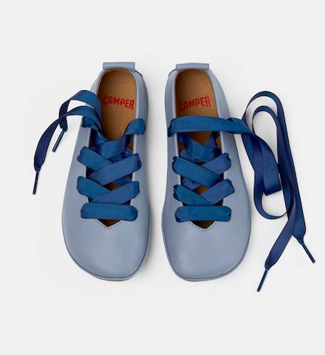 Ballerines fille cuir right kids Bleu pastel+Rose pastel+Rouge moyen 3 - vertbaudet enfant 