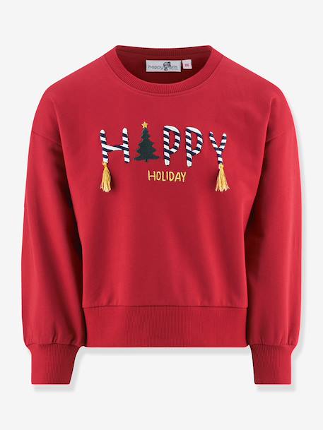 Sweatshirt Happy Holiday fille Happy Girls rouge 1 - vertbaudet enfant 