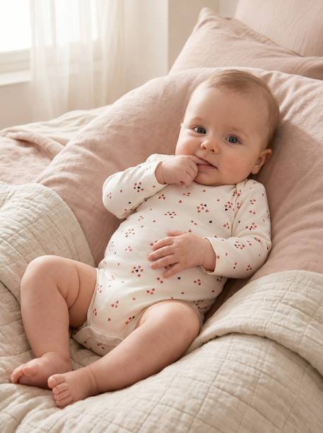 Lot de 3 bodies manches longues bébé écru 2 - vertbaudet enfant 