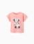 T-shirt en coton avec imprimé minnie et volants Saumon 1 - vertbaudet enfant 