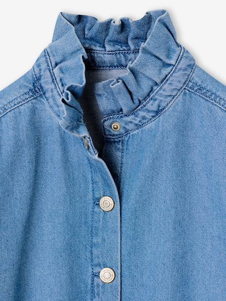 Chemise fille col montant bleu moyen 3 - vertbaudet enfant 