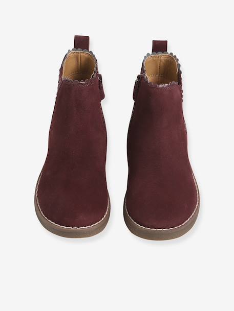 Boots enfant fille cuir élastiquées et zippées bordeaux+camel+marine+or 4 - vertbaudet enfant 