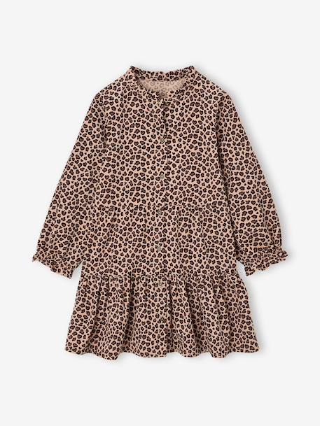 Robe fille manches longues camel 1 - vertbaudet enfant 
