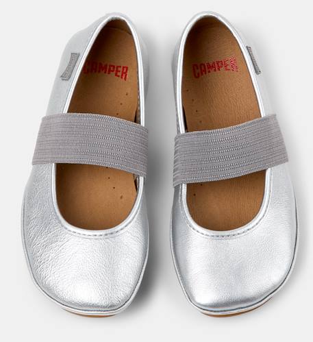 Ballerines fille smooth leather right Gris moyen+Marin 3 - vertbaudet enfant 