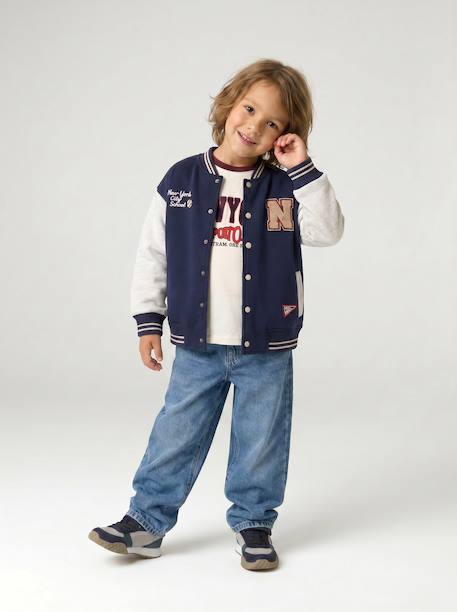 Sweat teddy garçon marine+vert sapin 6 - vertbaudet enfant 