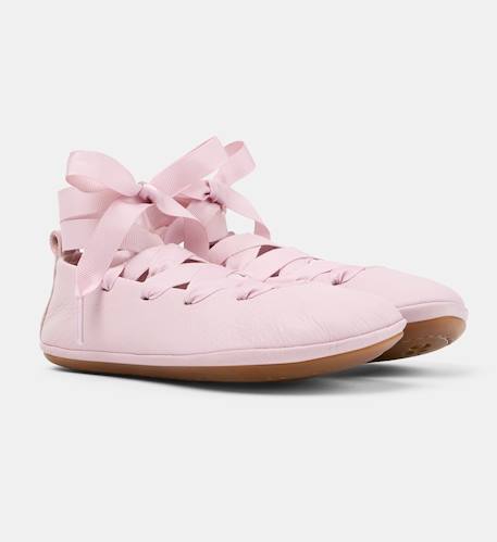 Ballerines fille cuir right kids Bleu pastel+Rose pastel+Rouge moyen 7 - vertbaudet enfant 