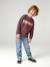 Sweat garçon col rond blanc chiné+mauve 13 - vertbaudet enfant 