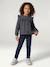Chemise manches longues fille bleu ardoise+rose poudré+vanille 5 - vertbaudet enfant 