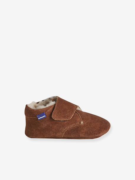Chaussons bébé garçon cuir à scratch beige+marron 8 - vertbaudet enfant 