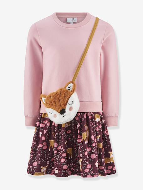 Robe avec sac biche fille Happy Girls rose nude 1 - vertbaudet enfant 
