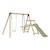 Portique balançoire et vis-à-vis arbousier bois h190cm Marron - gris anthracite - vert kaki - moutarde 2 - vertbaudet enfant 