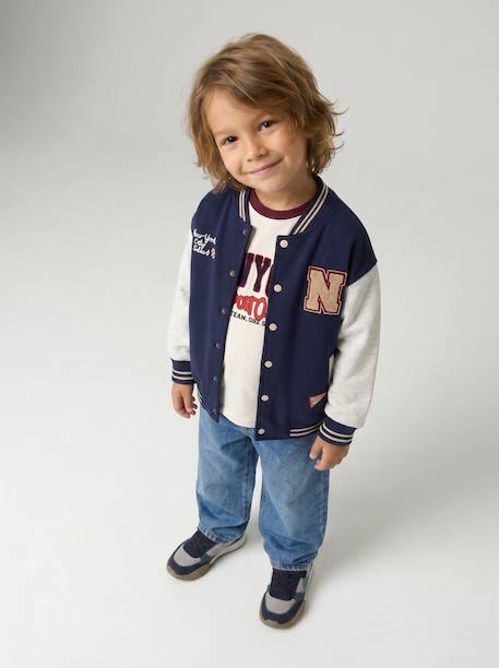 Sweat teddy garçon marine+vert sapin 7 - vertbaudet enfant 