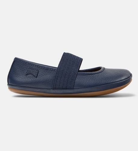 Ballerines fille smooth leather right Gris moyen+Marin 6 - vertbaudet enfant 
