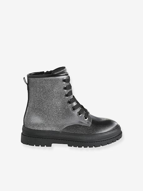 Bottines enfant fille à lacets argenté 2 - vertbaudet enfant 