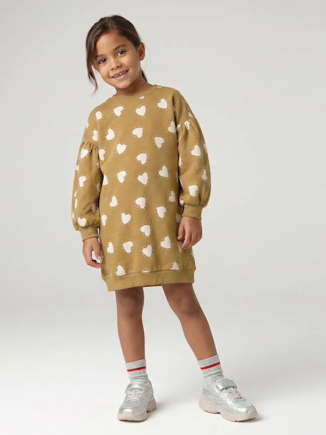 Robe courte fille écru+olive 4 - vertbaudet enfant 