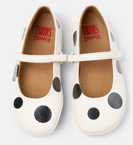Ballerines fille cuir right kids twins Blanc noir 3 - vertbaudet enfant 