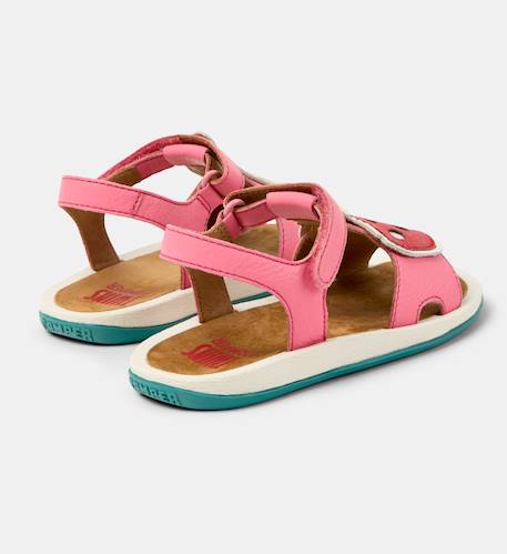Sandales fille cuir bicho kids twins Rose rouge 4 - vertbaudet enfant 